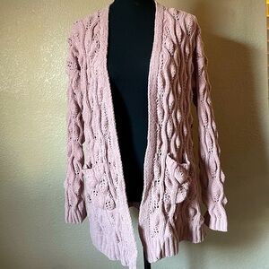 Pink knit cardigan